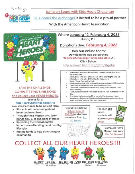 St. Gabriel the Archangel Catholic Elementary School | American Heart Association Kids Heart ...