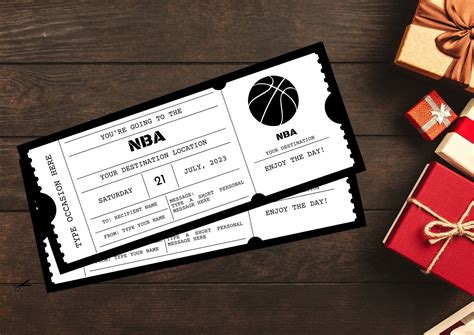 Basketball Nba Ticket Editable Nba Basketball T Voucher Certificate Printable Nba Coupon