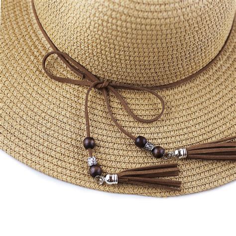 Womens Floppy Summer Sun Beach Wide Brim Straw Hat Ebay