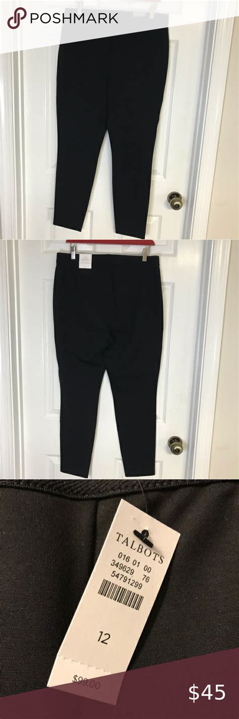 Talbots Soho Ankle Pants Black Elastic Waist Pull On Nwt Dec Like