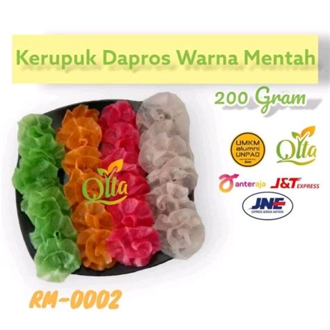 Jual Kerupuk Dapros Kembang Rose Mentah Tepung Beras Warna Grosir