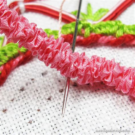 How To Embroider A Ruched Silk Ribbon Wreath