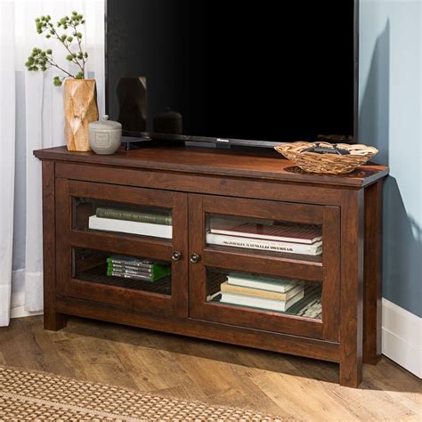 Walnut Brown Inch Corner Tv Stand Rc Willey Furniture Store