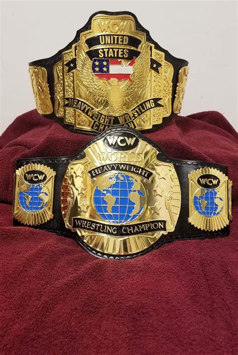 Wcw World Heavyweight And United States Heavyweight Championship Belts Wrestling Superstars Pro