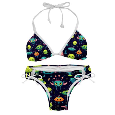 Alien Detachable Sponge Adjustable Strap Bikini Set Two Pack Beachwear