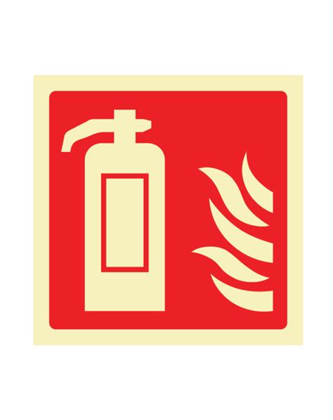 Fire Extinguisher Id Sign Photoluminescent 100mm X 100mm • Fireology