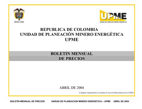 Upme Republica De Colombia Unidad De Planeaci N Minero Energ Tica