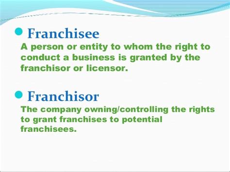 Franchise And Franchisor