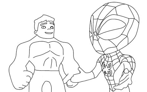 Hulk Spiderman Coloring Page