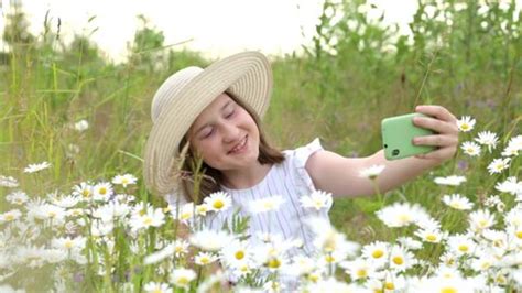 Laughing Girl Lying Grass Looking Camera Stock Footage Video (100% ...