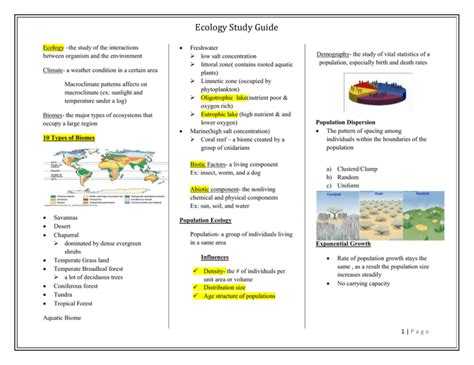 Ecology Study Guide