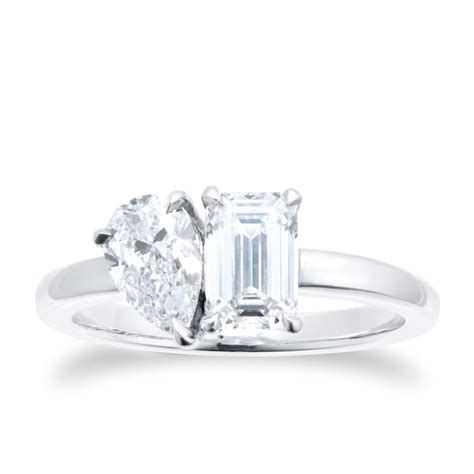 Mappin And Webb Platinum Toi Et Moi 160cttw Pear And Emerald Cut Diamond Ring Tois Et Moi Sku Tbc