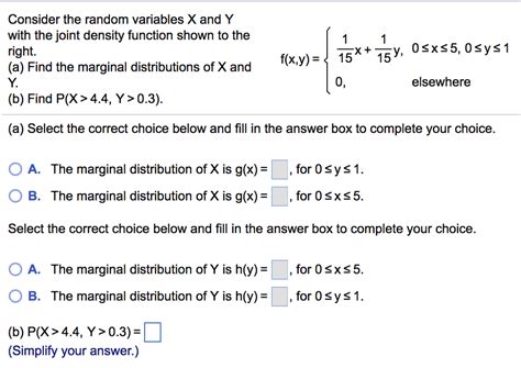 Solved Consider The Random Variables X And Y With The Joint Chegg