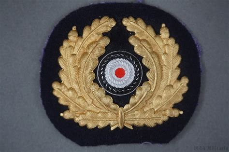 Original German WWII Kriegsmarine Officer S Cap Metal Wreath And Cockade