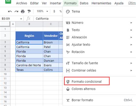 Formato Condicional Resaltar Toda La Fila En Excel Y Google Sheets