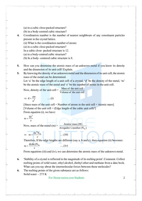 Ncert Solutions For Class 12 Chemistry Chapter 1 The Solid State