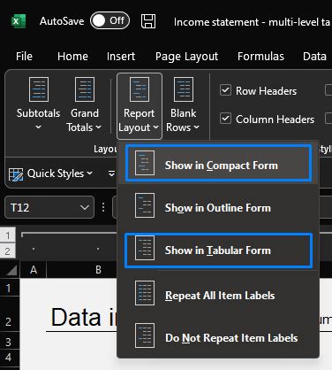 Multi Level Tables In Excel With Zebra Bi Tables For Office Zebra Bi