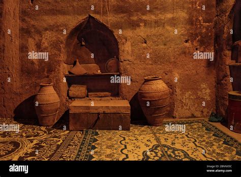 Museum, mud house, interior, inhabited Stock Photo - Alamy