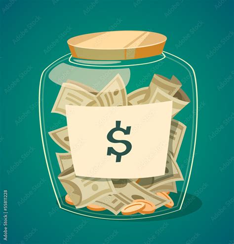 Saving Money Jar Vector Illustration Stock Vektorgrafik Adobe Stock