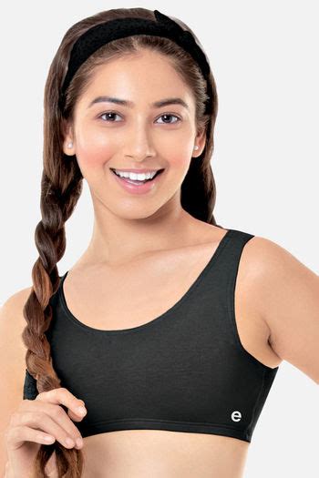 Buy Enamor Antimicrobial Teenager Full Coverage Non Wired Non Padded Beginners Bra Black At Rs