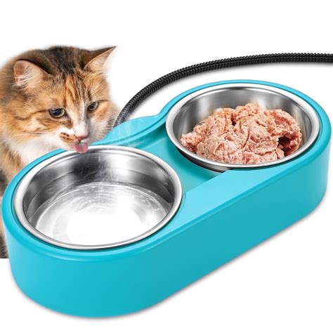 Heated Water Bowl for Outdoor Cat&Pet,Thermal Pet Bowl with Double