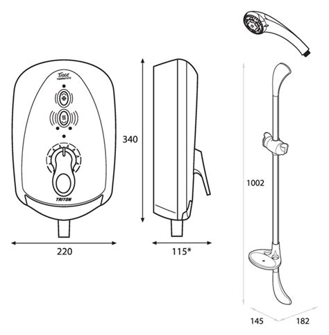 Triton T100e Care 8 5kw Electric Shower White Chrome C10e084t