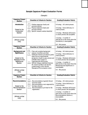 Fillable Online Usfa Fema Sample Capstone Project Evaluation Forms