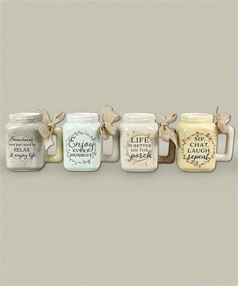 Ceramic Mason Jar Mug Set Of Four Ceramic Mason Jar Mugs Set