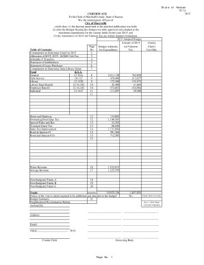 Fillable Online Certificate To The Clerk Of Marshall County State Of