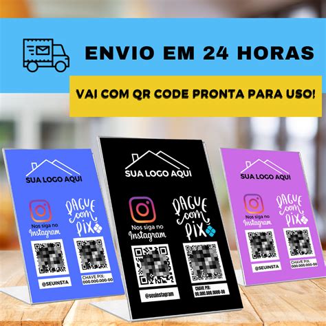 Placa Pix Personalizada 2 Qrcode Shopee Brasil