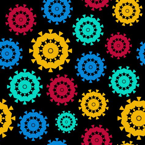 Colorful Circle Star Seamless Pattern Perfect For Background Or