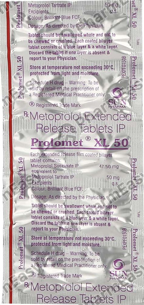 Prolomet Xl 50 Mg Tablet 10 Uses Side Effects Price And Dosage Pharmeasy