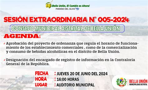 Invitación A Sesión De Concejo Extraordinaria N° 005 2024 Mdbu