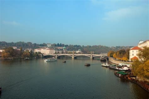 Premium Photo Prague Bridge Over Vltava River