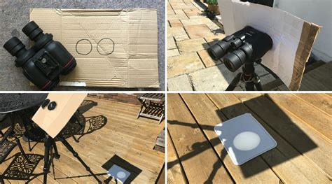 How to use binoculars to safely project the crescent Sun during the ...