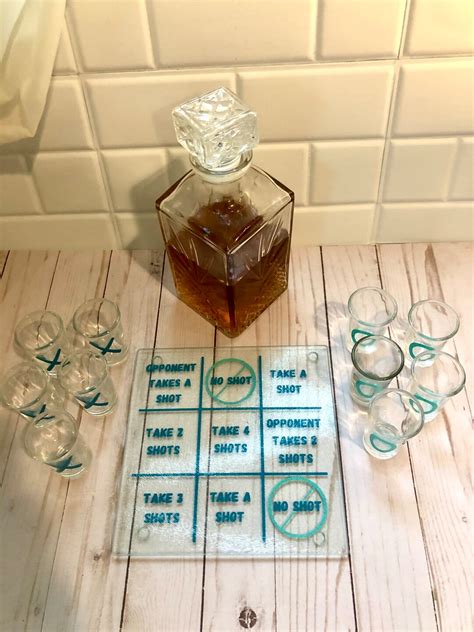 Tic Tac Toe Shot Glass Game Set Etsy