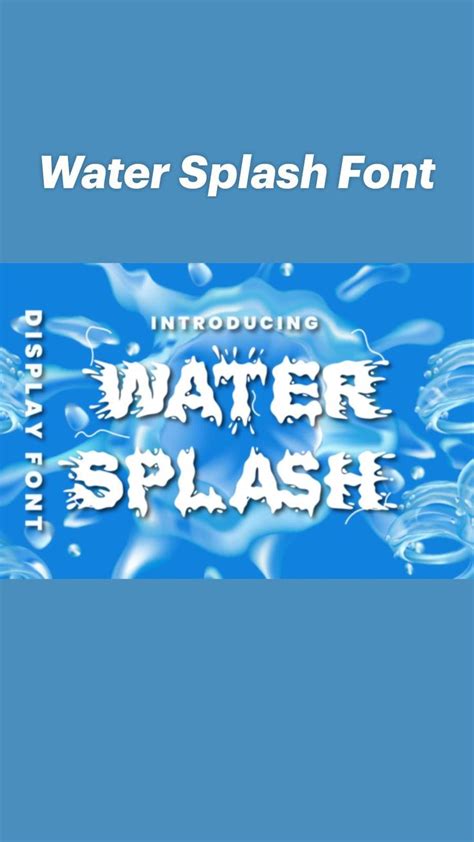 Water Splash Font Splash Picture Book Decorative Font