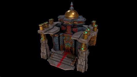 low-poly Low poly sci fi palace building environment asset