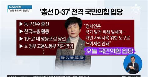 ‘민주당 탈당 김영주 오늘 국민의힘 입당