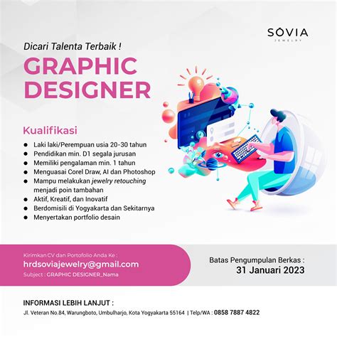 Lowongan Kerja Graphic Designer Di Pt Sovia Dwi Karya Sovia Jewelry