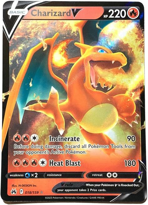 Pokemon Charizard V 018 159 Crown Zenith Tarjeta Ultra Rara