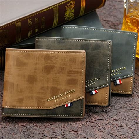 Men S Leather Short Wallet Multiple Card Slots Purse Large Capacity