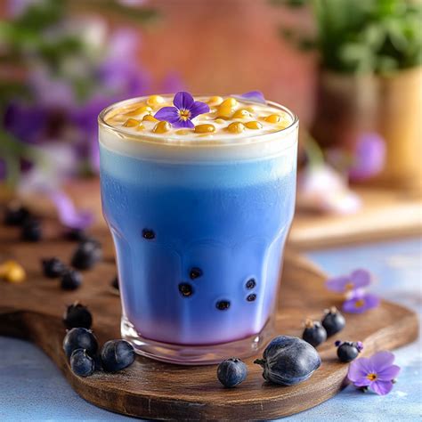 Iced Butterfly Pea Flower Tea Latte - Homechefrecipes