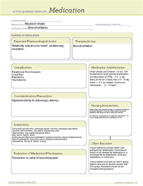 Albuterol Ati Template