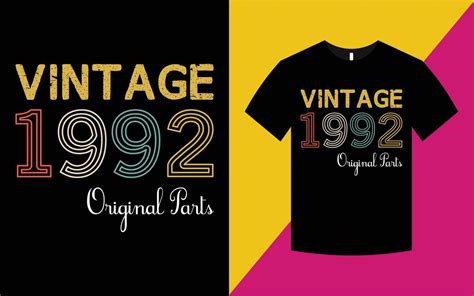 Vintage Birthday Graphics T Shirt Template Vector Art At