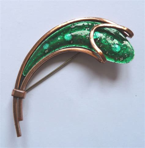 Matisse Renoir Fish Brooch Green Enamel On Copper Photographed By