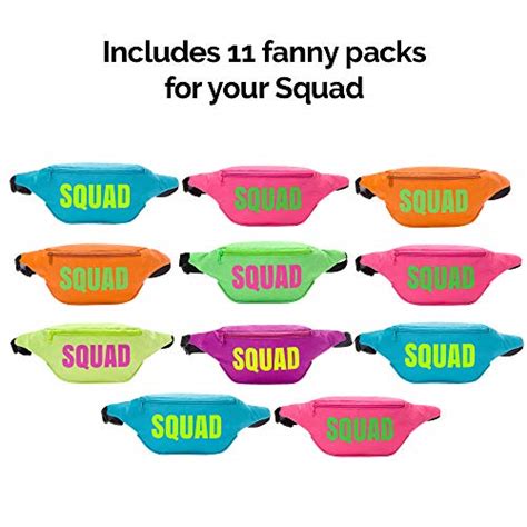 Bachelorette 80s Fanny Pack Set 12 Pack 1 Bride Fanny Pack And 11