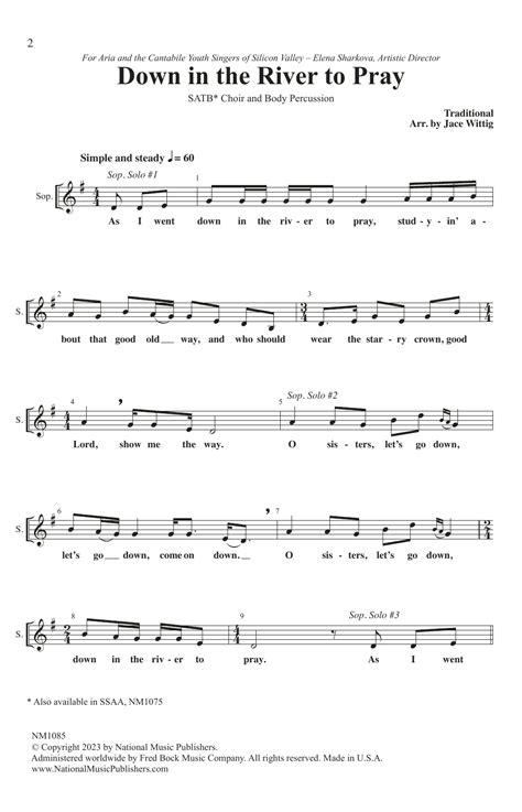 Down In The River To Pray By Jace Witting Sheet Music For Satb Choir At