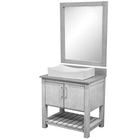 30-inch Bath Vanity with Storm Grey Quartz Counter and Sink - NOBV-30S – Novatto