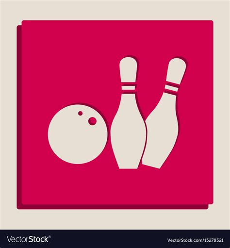 Bowling Sign Grayscale Royalty Free Vector Image